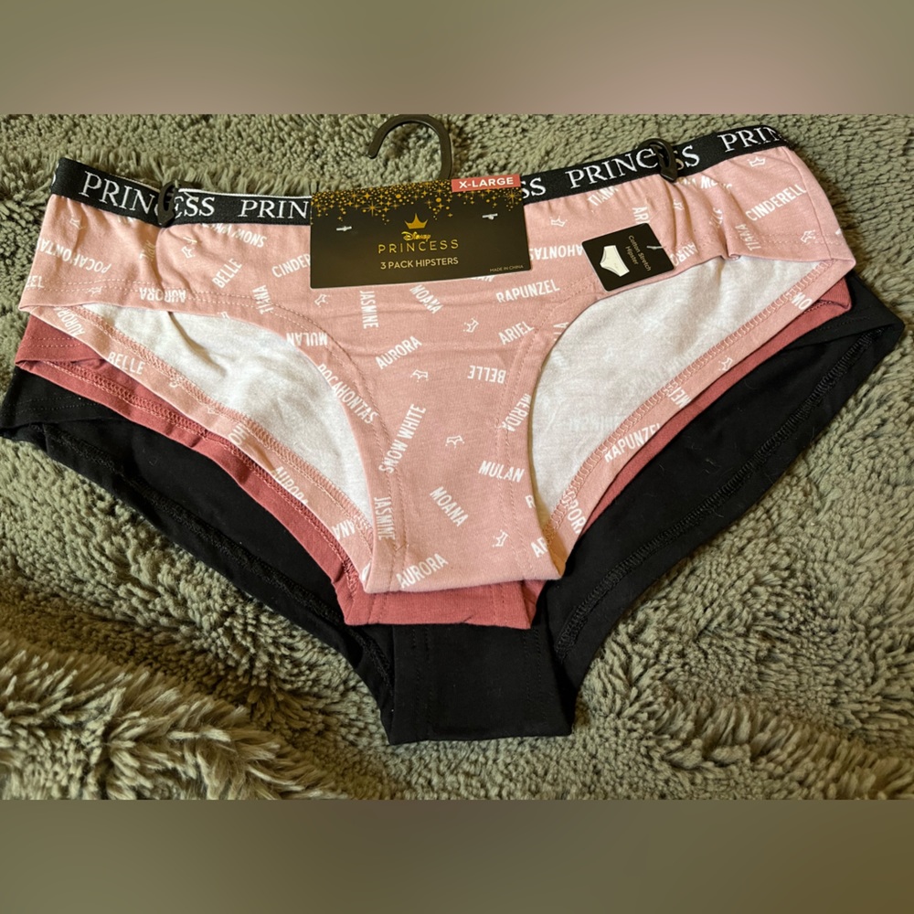 NWT Disney Princess 3 pack Womens Hipster underwear size XL